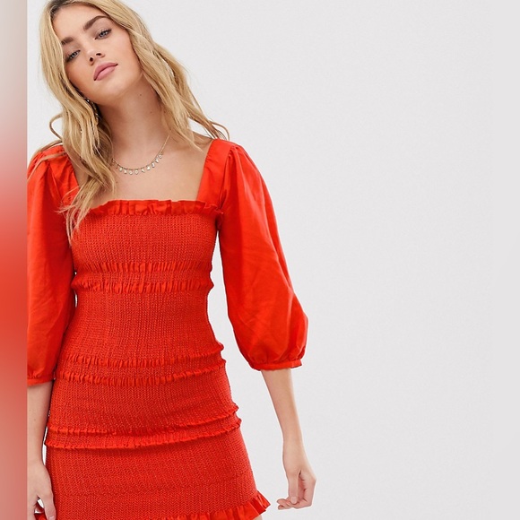 Capulet Smocked Linen mini dress - Picture 1 of 4